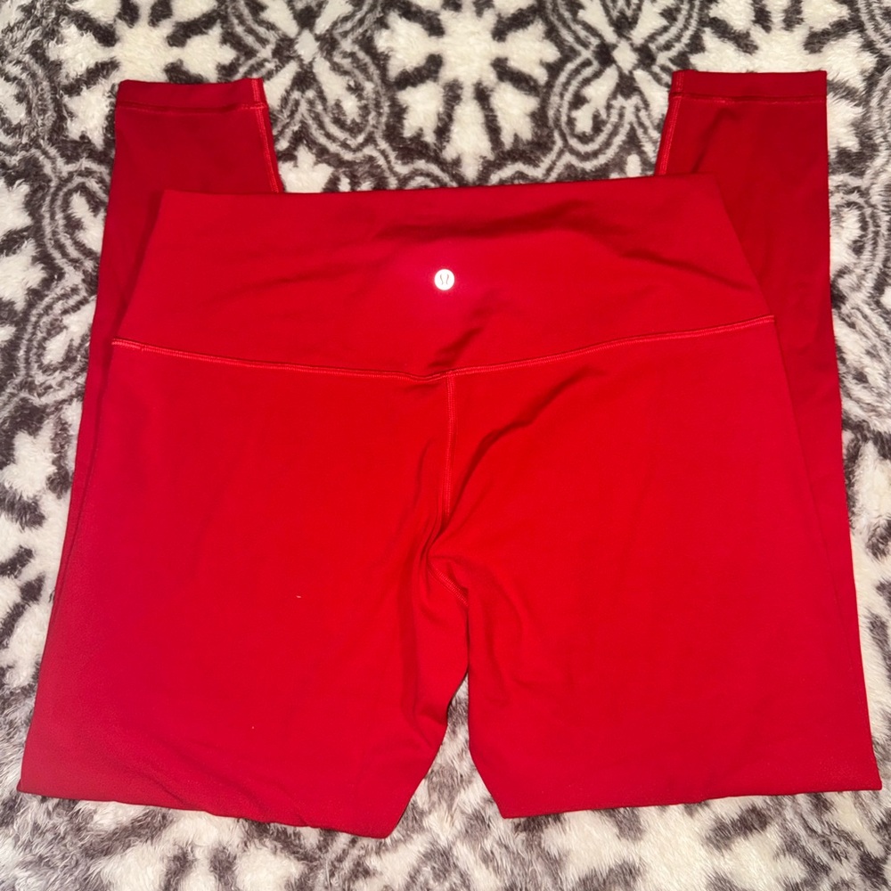 Red Lululemon leggings NWOT